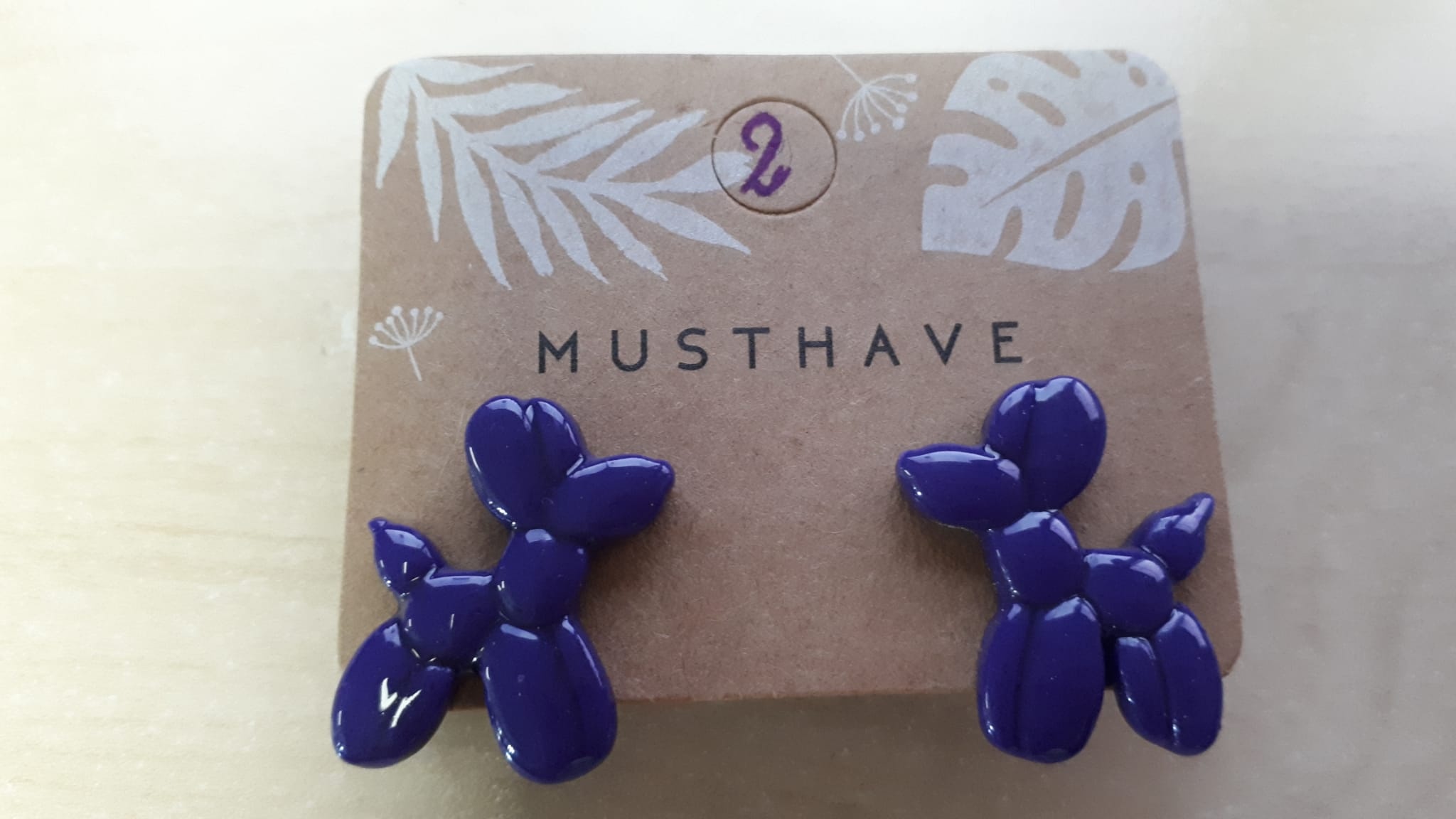 3D - Oorbellen Ballonhondje - Lilac - Greyhounds