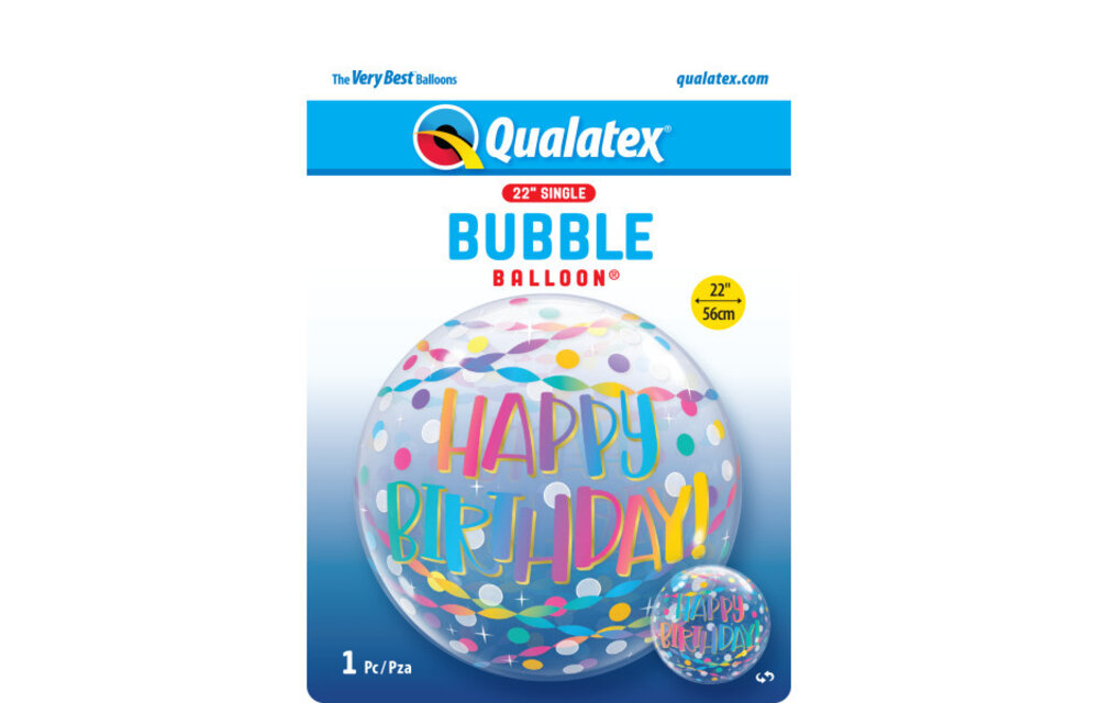 BUBBLE Birthday Confetti & Streamers - 22 inch - Qualatex