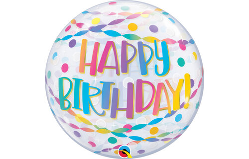 BUBBLE Birthday Confetti & Streamers - 22 inch - Qualatex