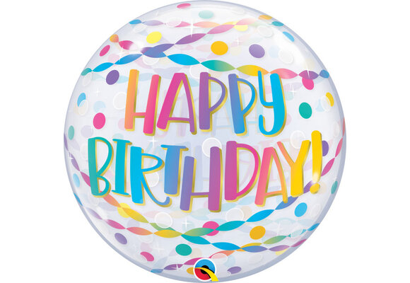 BUBBLE Birthday Confetti & Streamers - 22 inch - Qualatex