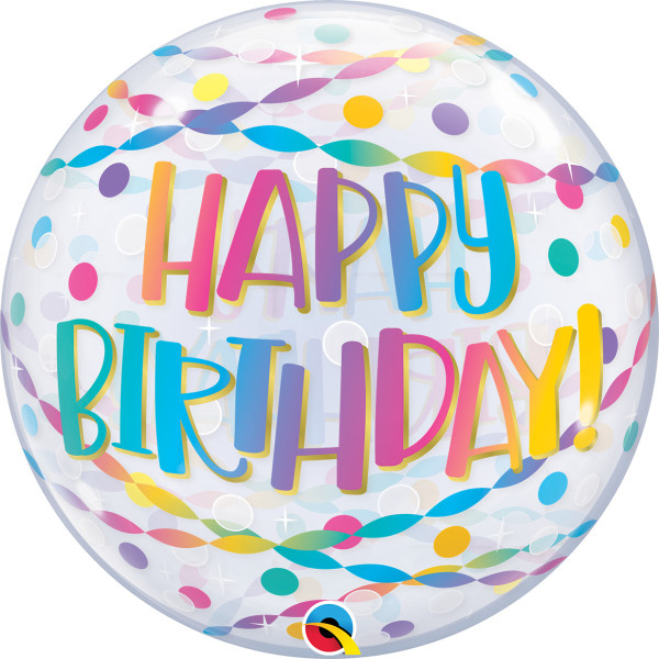 BUBBLE Birthday Confetti & Streamers - 22 inch - Qualatex