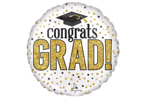 JUMBO - Congrats Grad Sparkle Gold - 28 inch - Anagram