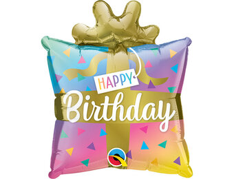 MICROFOIL - Birthday Present - 14 inch - Qualatex - Airfilled
