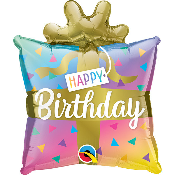 MICROFOIL - Birthday Present - 14 inch - Qualatex - Airfilled