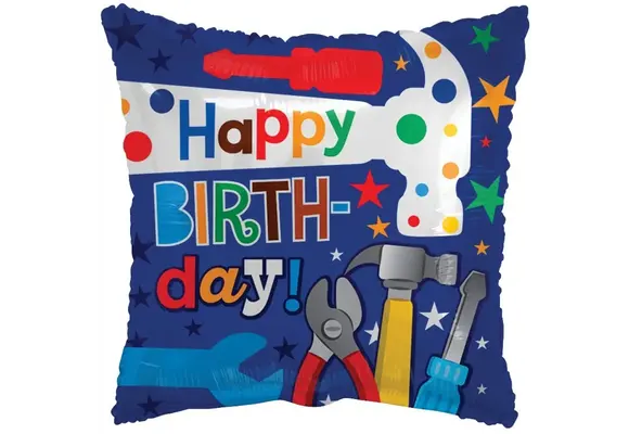 SALE > Pillow - Birthday - Tools - 18 inch - Kaleidoscope