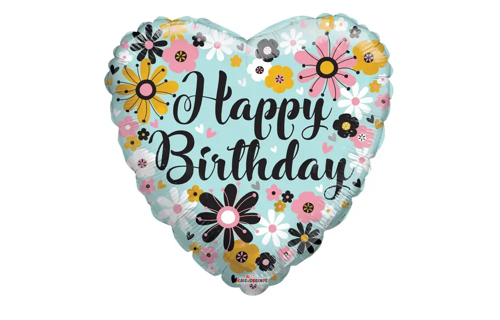 Heart - Birthday - Flowers - 18 inch - Kaleidsocope