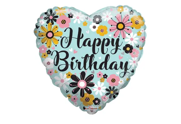 Heart - Birthday - Flowers - 18 inch - Kaleidsocope