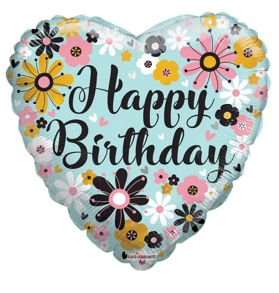 Heart - Birthday - Flowers - 18 inch - Kaleidsocope