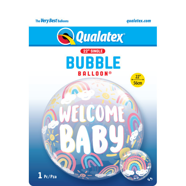 BUBBLE Welcome Baby BoHo Rainbows - 22 inch - Qualatex