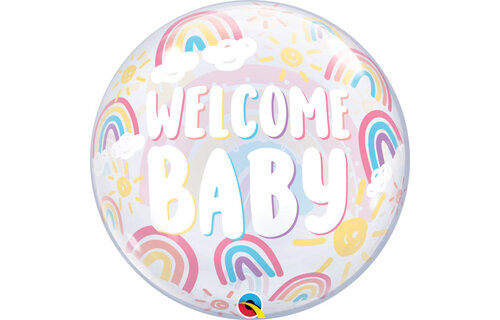 BUBBLE Welcome Baby BoHo Rainbows - 22 inch - Qualatex