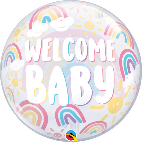 BUBBLE Welcome Baby BoHo Rainbows - 22 inch - Qualatex