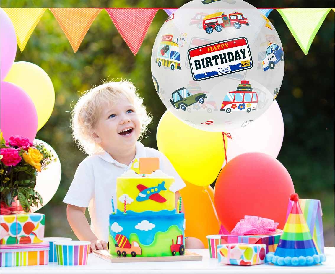 Crystal Balloon - Happy Birthday - Vehicles - 20"/50cm