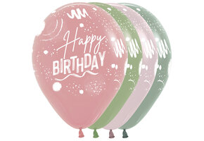 R12 - Happy Birthday - Brush Design - Ast - 25 Stuks