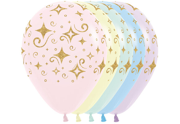 Sempertex 12 inch  - Golden Diamonds - Glitter Ink - Matte Assortment