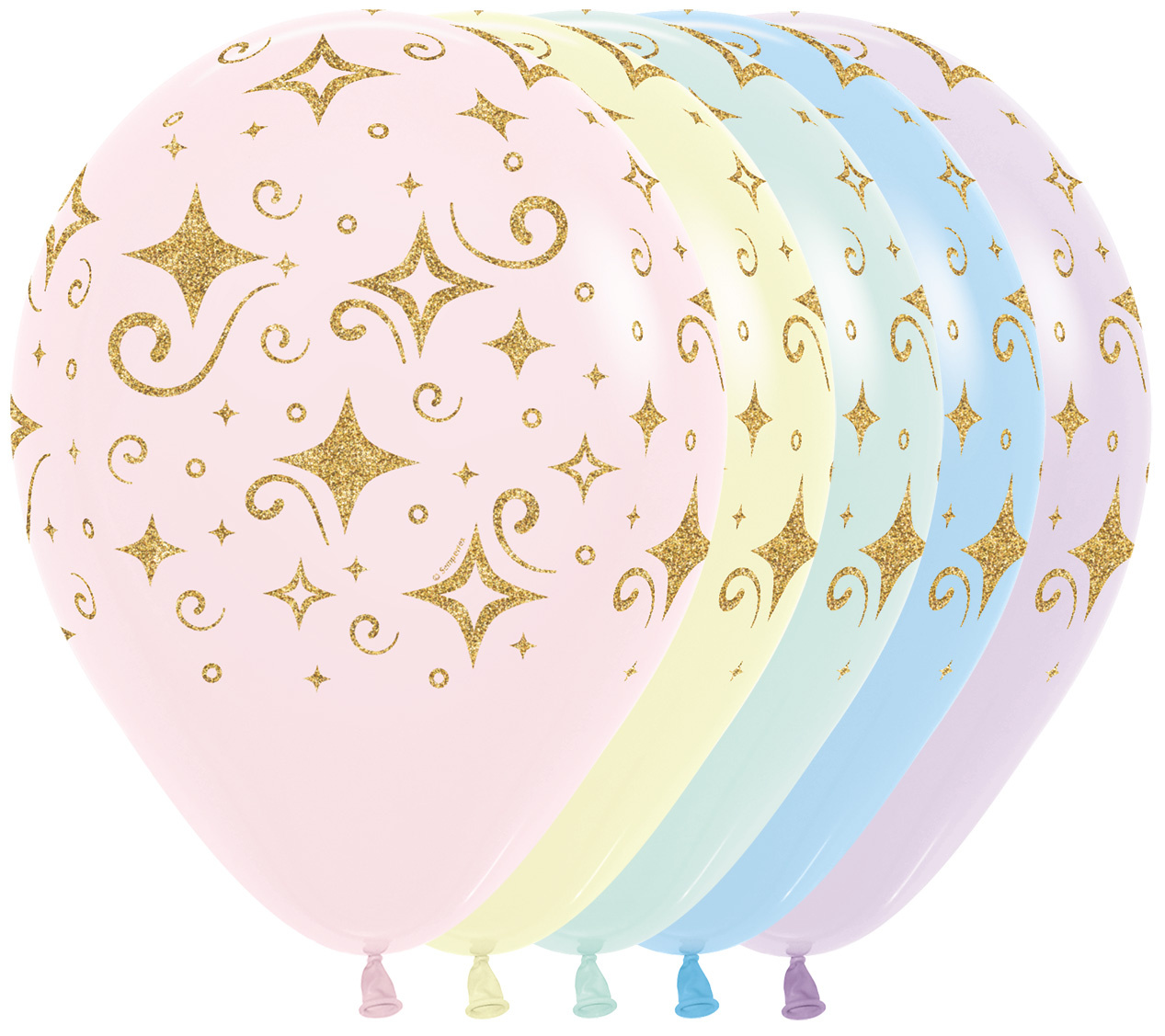 Sempertex 12 inch  - Golden Diamonds - Glitter Ink - Matte Assortment