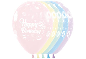 R12 - Happy Birthday - Sweet - Matte Ast - 25 Stuks