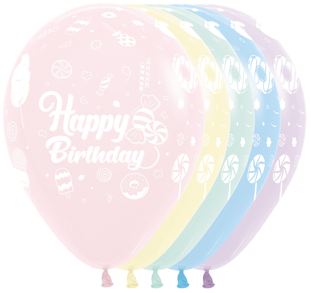 Sempertex 12 inch  - Happy Birthday - Sweet - Matte Assortment - pieces