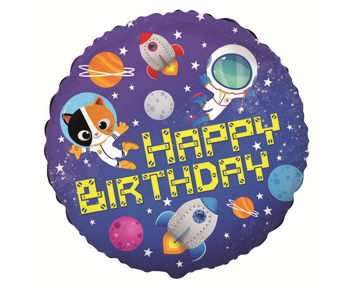 Happy Birthday - Space - Flex - 18 inch - 2 ct