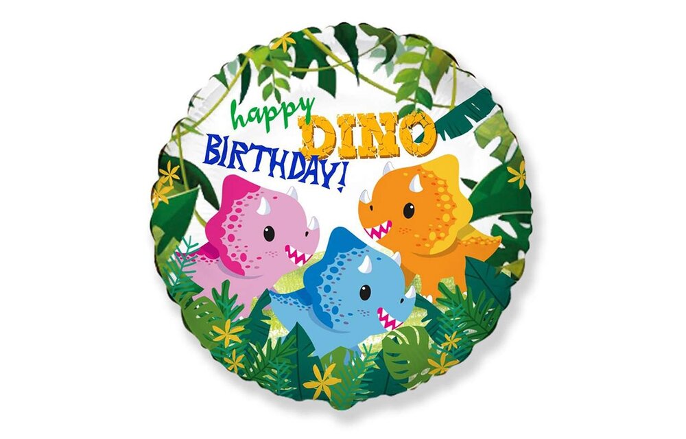 Happy Birthday - Dino's - 18 inch - Flexmetal