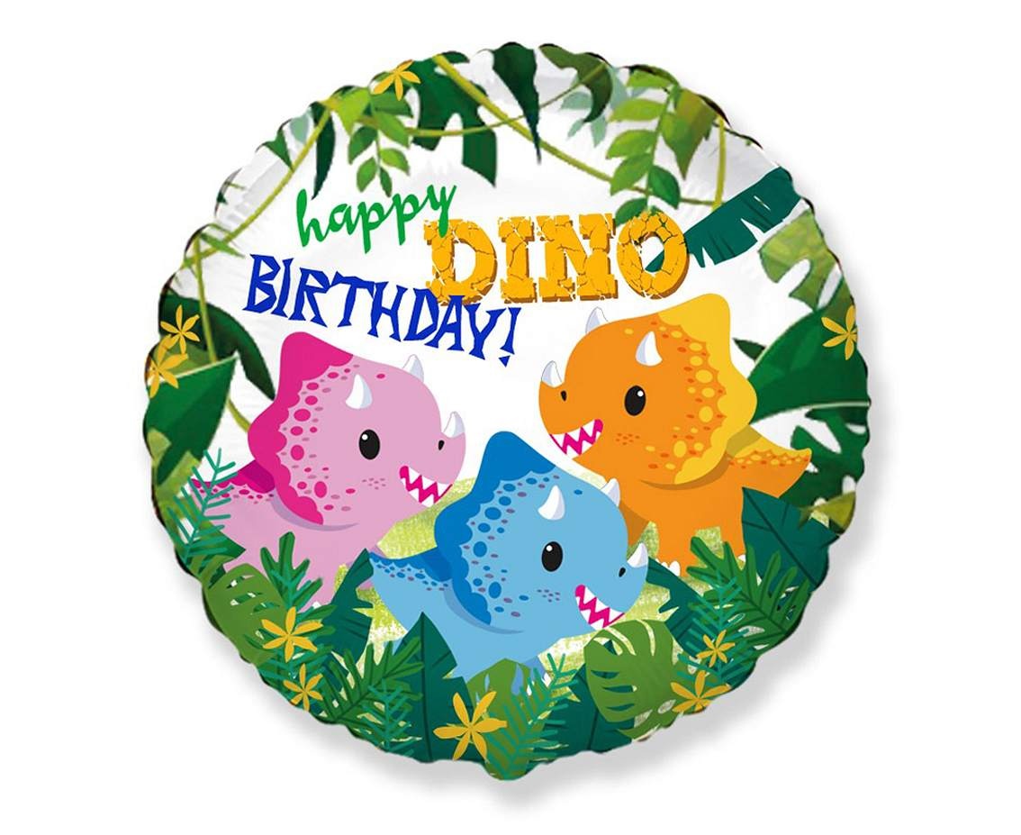 Happy Birthday - Dino's - 18 inch - Flexmetal