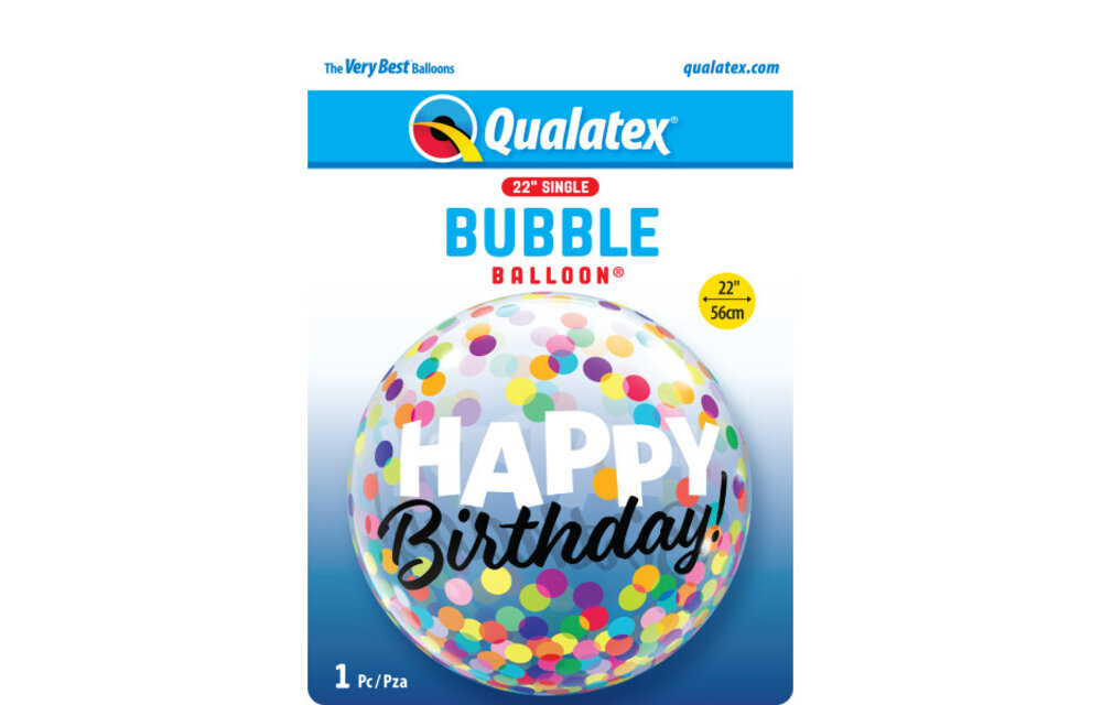 BUBBLE Birthday Colourful Dots - 22 inch - Qualatex