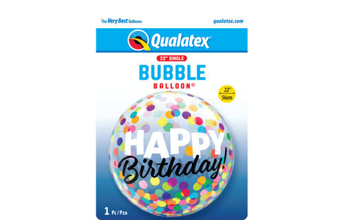 BUBBLE Birthday Colourful Dots - 22 inch - Qualatex