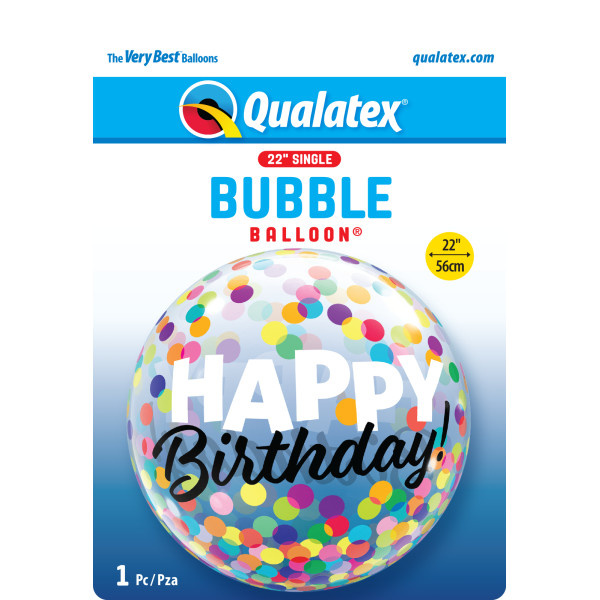 BUBBLE Birthday Colourful Dots - 22 inch - Qualatex