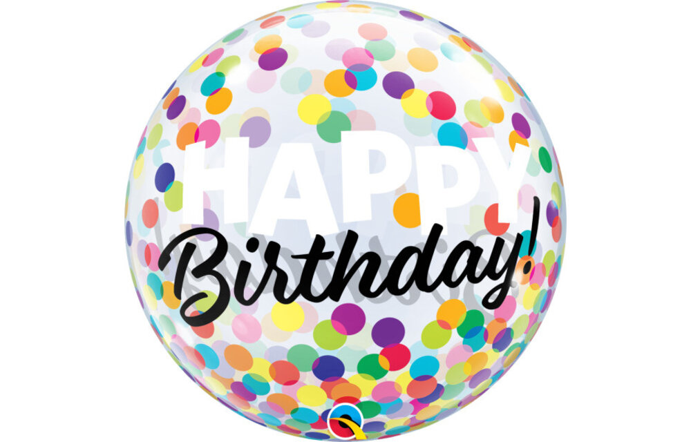 BUBBLE Birthday Colourful Dots - 22 inch - Qualatex