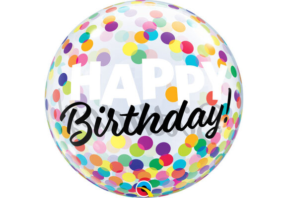 BUBBLE Birthday Colourful Dots - 22 inch - Qualatex