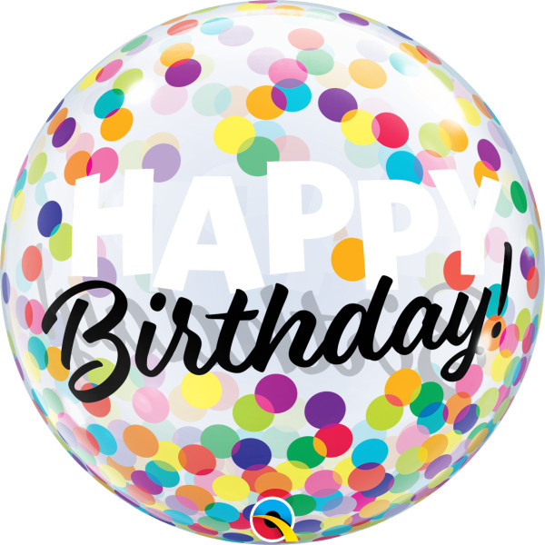 BUBBLE Birthday Colourful Dots - 22 inch - Qualatex