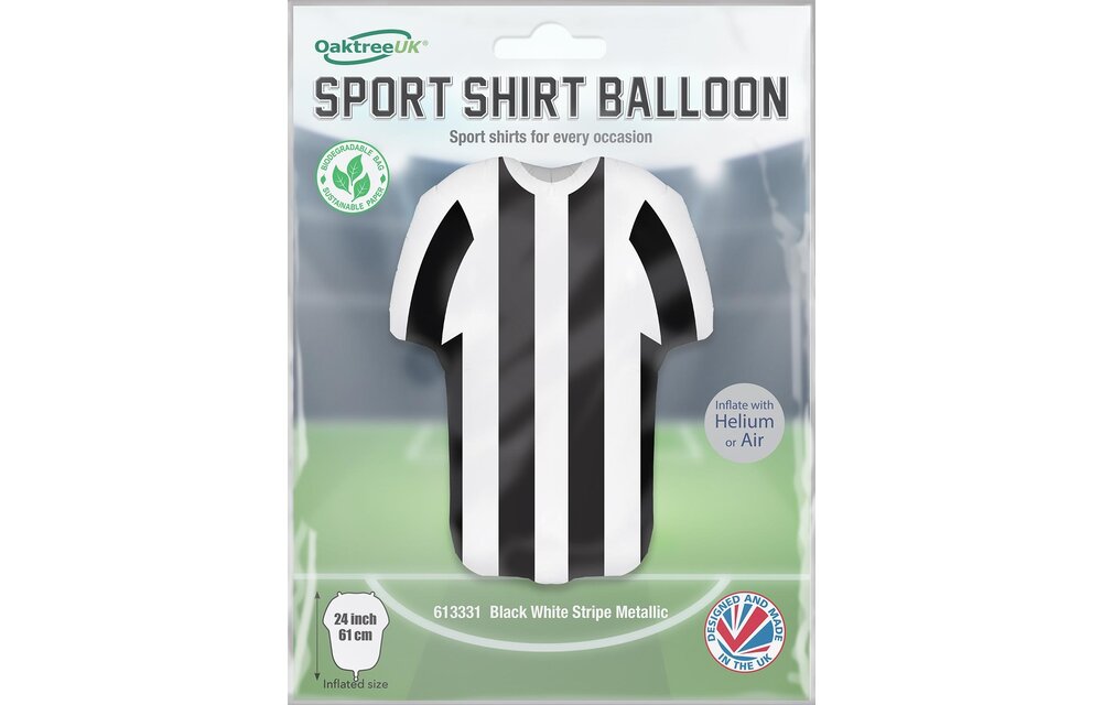 Sportshirt - Black/White Stripes - 24 inches