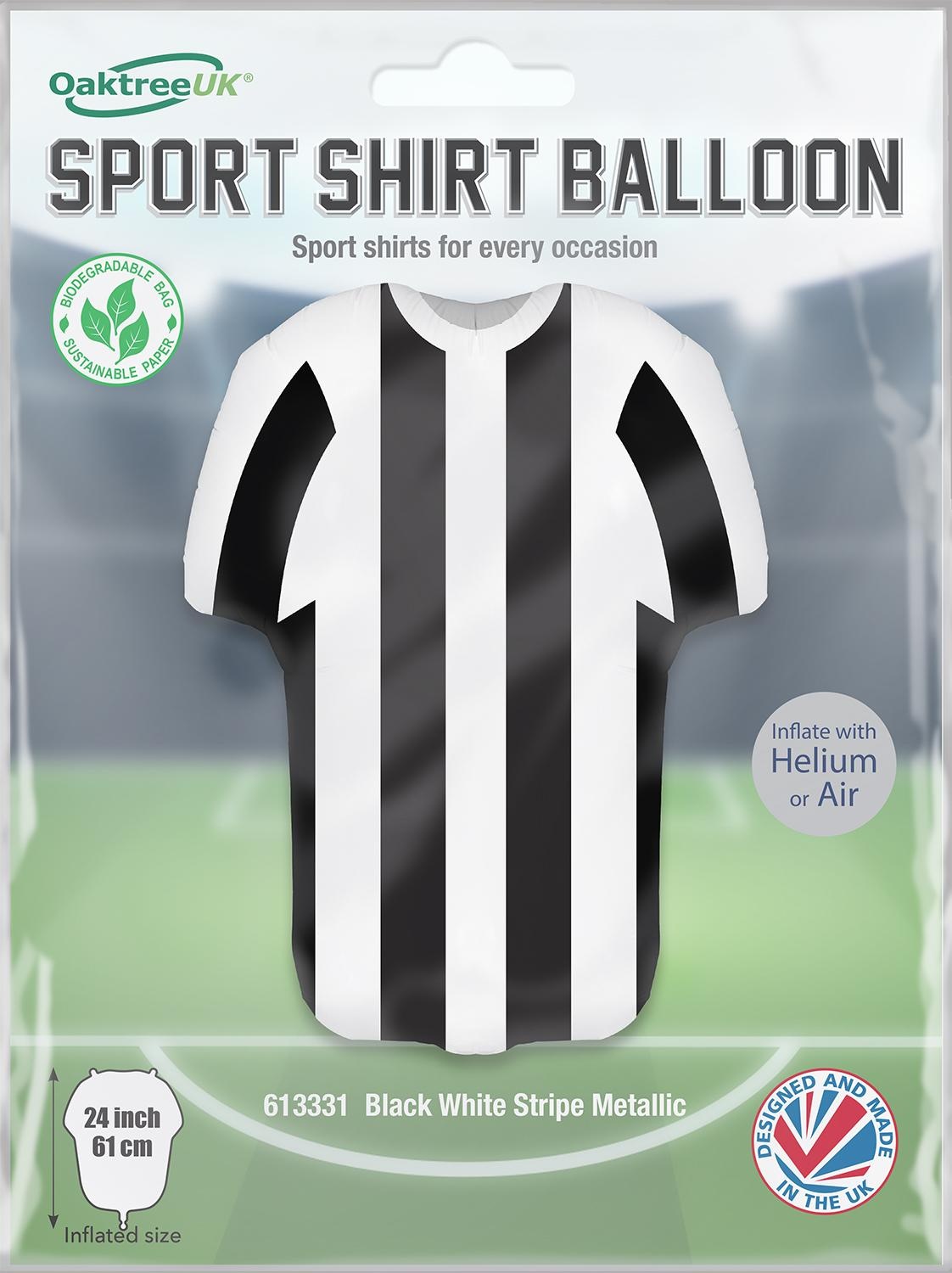 Sportshirt - Black/White Stripes - 24 inches