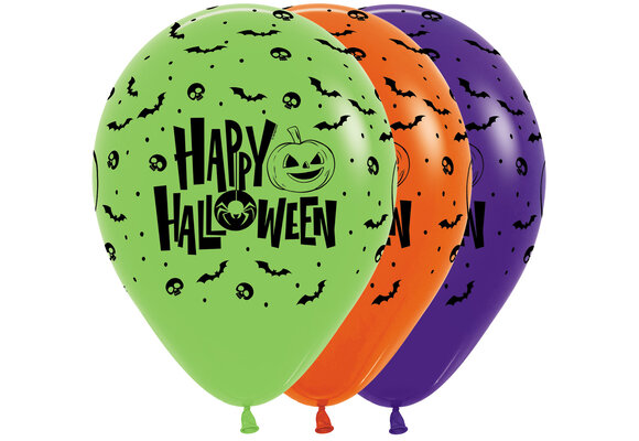 Sempertex 12 inch  - Happy Halloween - Color Assortment - 25 Stuks