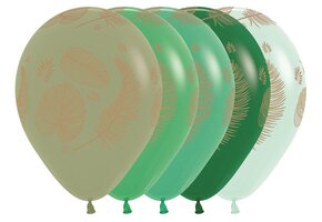 R12 - Tropical Leaves - Gold Print - Ast - 25 Stuks