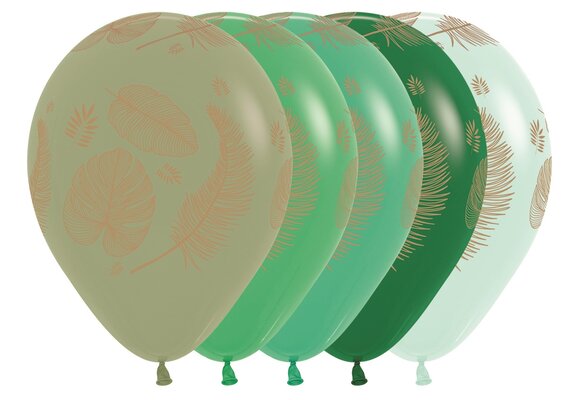 R12  - Tropical Leaves - Gold Print - Ast - 25 pcs