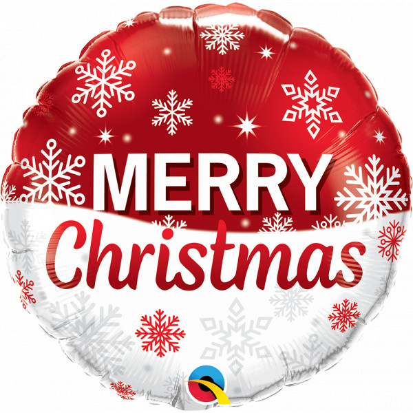 Christmas - Red Snowflakes - 18 inch - Qualatex