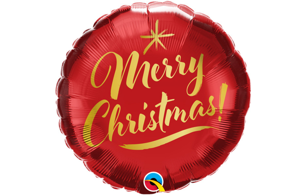 MICROFOIL - Christmas - Gold Script Red - 9 inch - Qualatex - empty