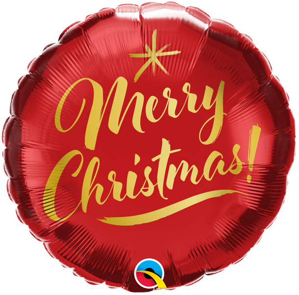 MICROFOIL - Christmas - Gold Script Red - 9 inch - Qualatex - empty