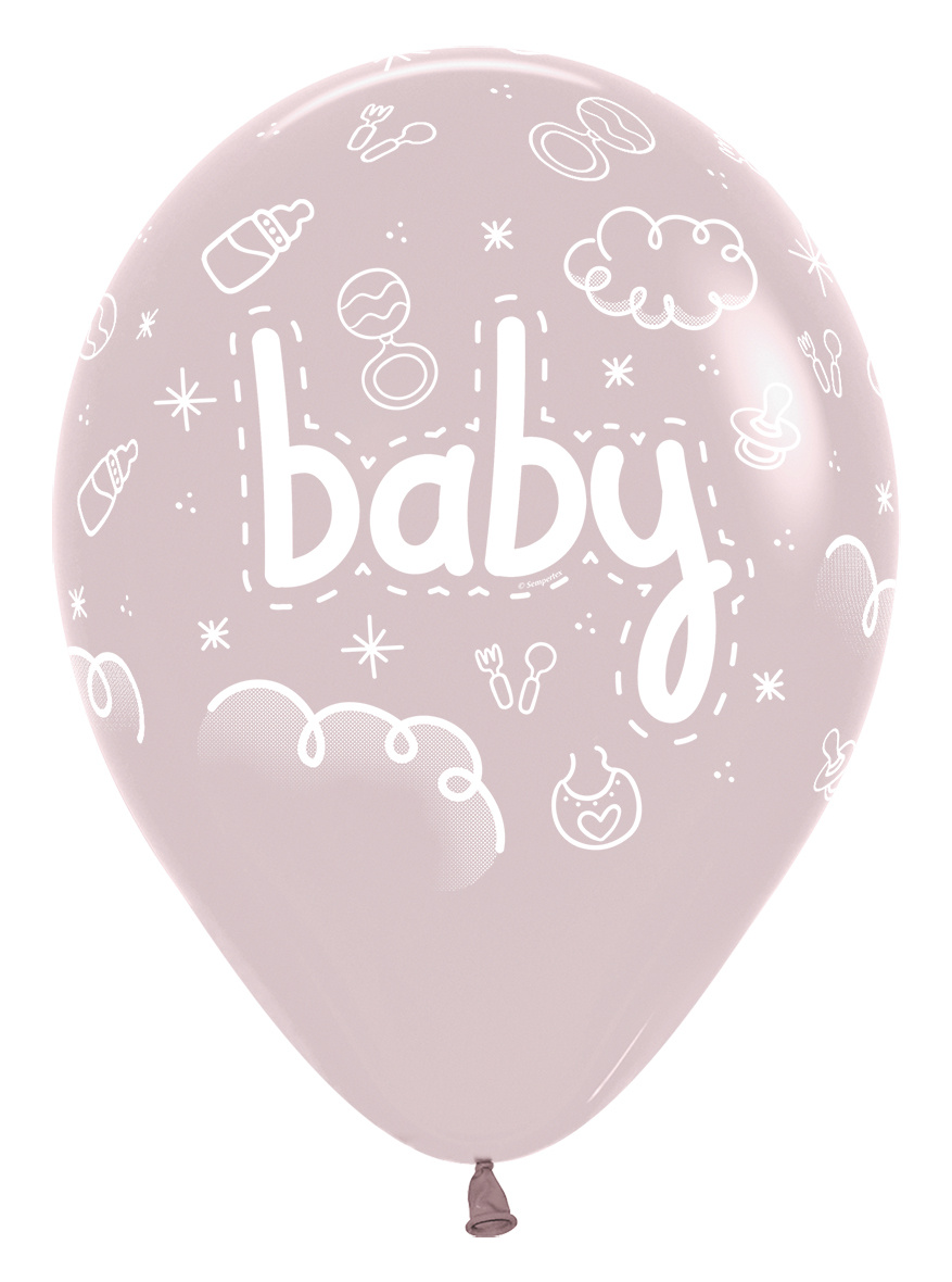 Sempertex 12 inch  - Baby - Pastel Dusk Rose 110  - 25 Stuks