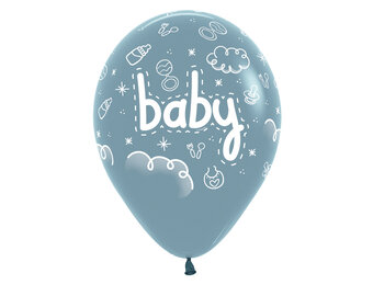 Sempertex 12 inch  - Baby - Pastel Dusk Blue 140  - 25 Stuks