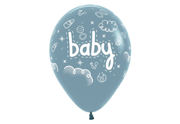 Sempertex 12 inch  - Baby - Pastel Dusk Blue 140  - 25 Stuks