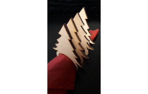 LS - Servetring - Hout - 6 stks op houder