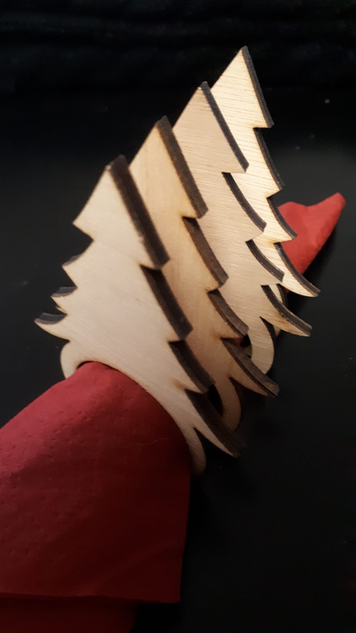 LS - Servetring - Hout - 6 stks op houder