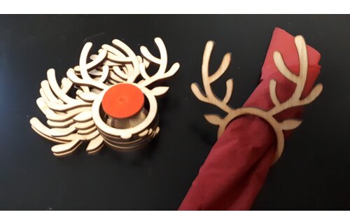 LS - Servetring - Hout - 6 stks op houder