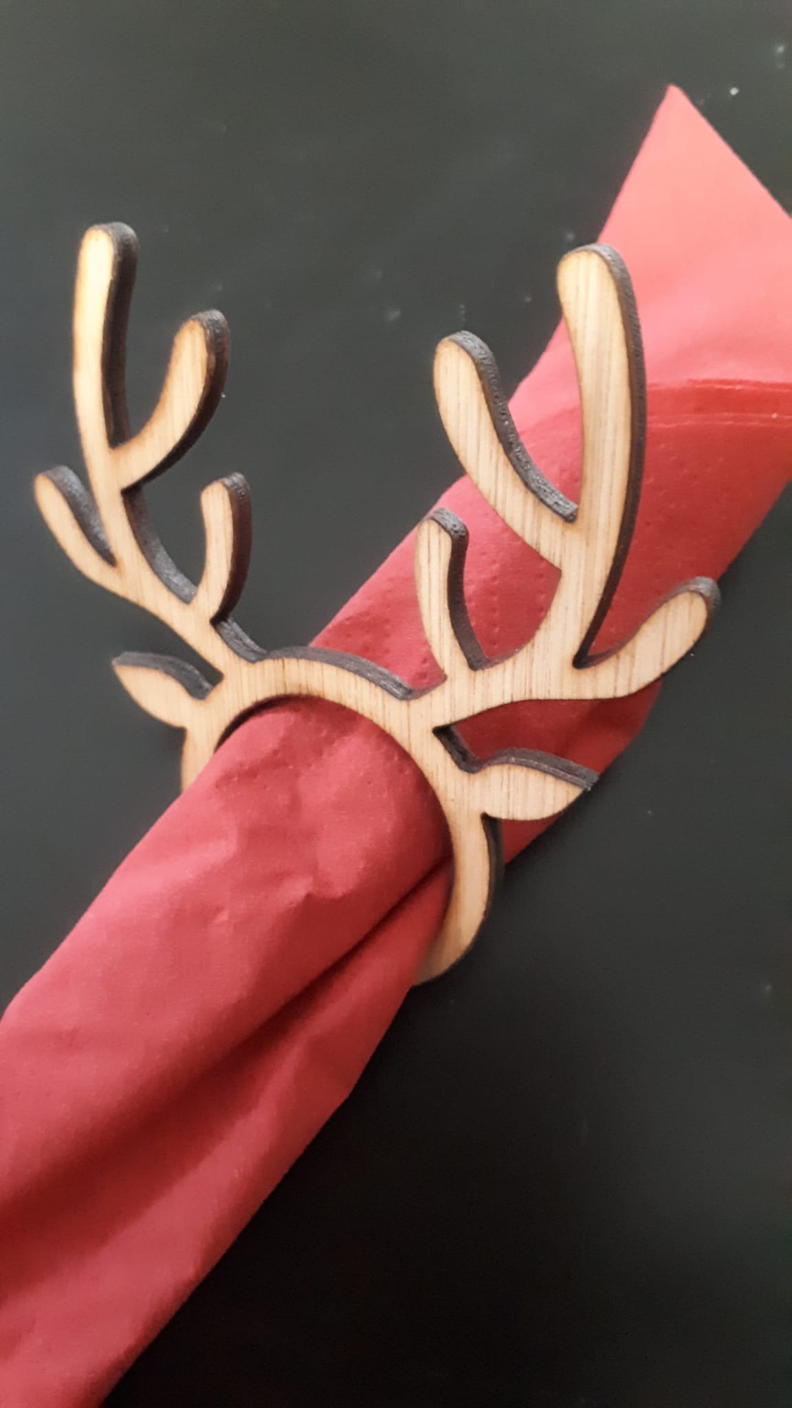 LS - Servetring - Hout - 6 stks op houder