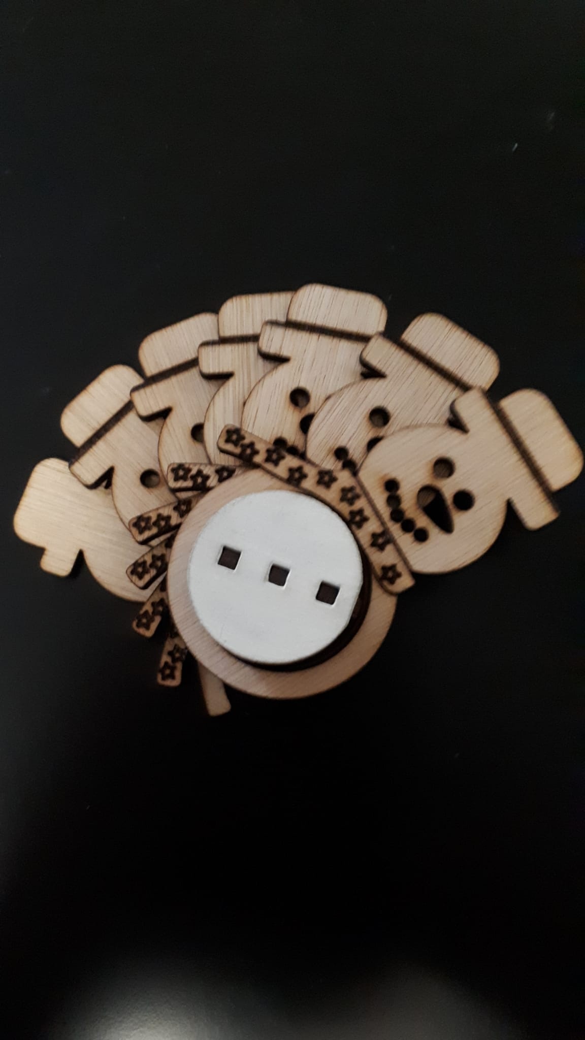 LS - Servetring - Hout - 6 stks op houder