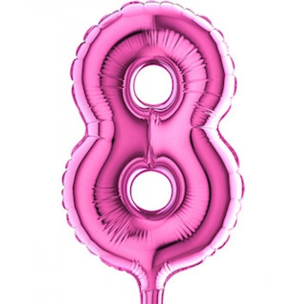 Cijfer MICRO Fuchsia 7 inch - 8 - 2 stuks