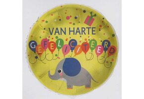 SALE > 18 inch  - Hartelijk Gefeliciteerd - Olifant