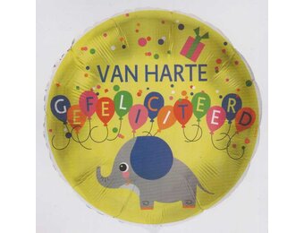 SALE > 18" - Hartelijk Gefeliciteerd - Olifant