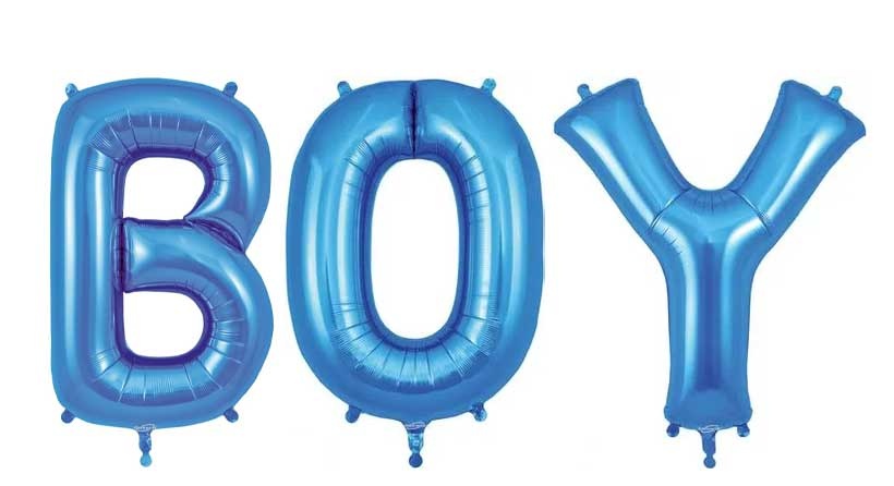 Letters Blue - BOY - 34 inch - Oaktree